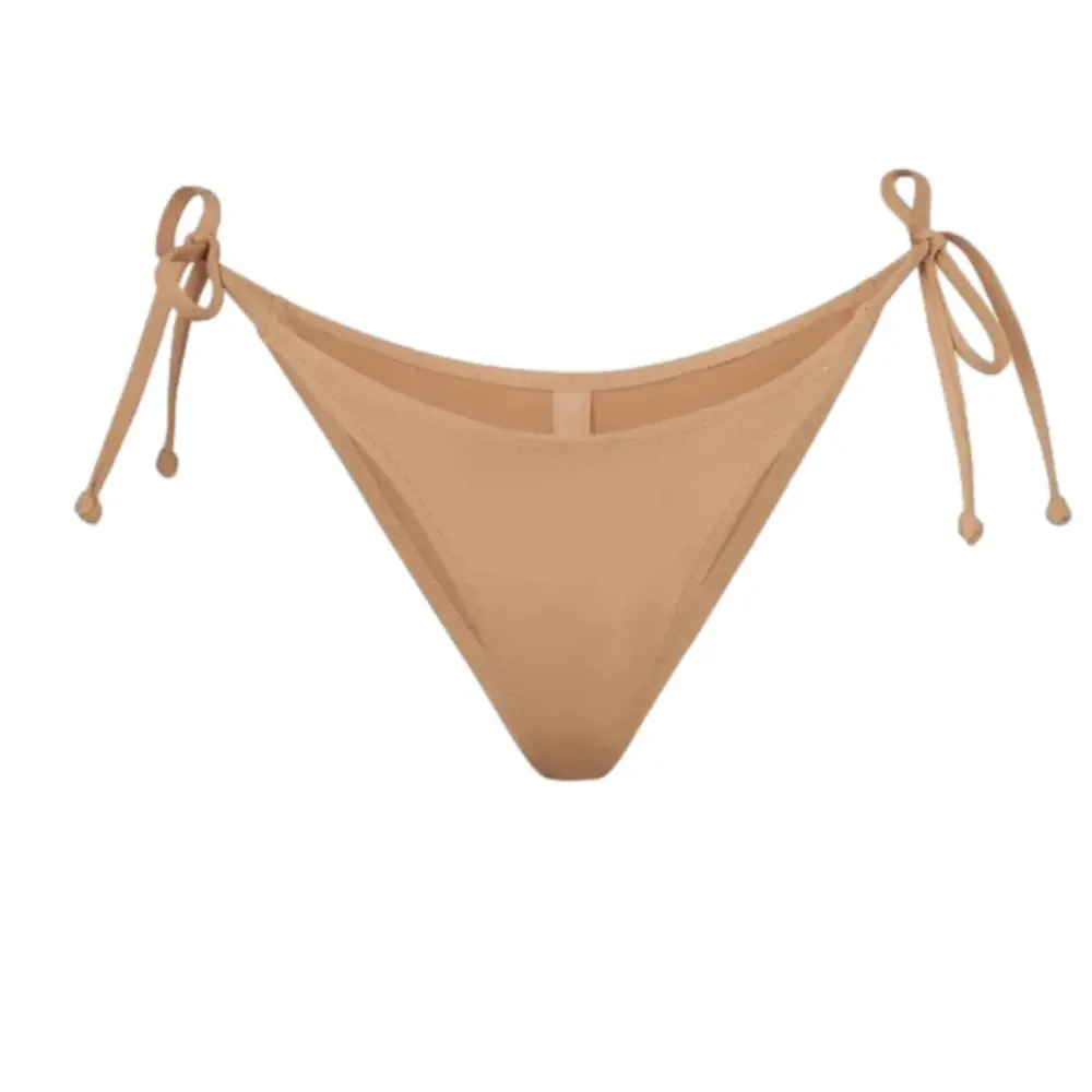 Skims 2X Swim Low Rise Tie Bikini Bottom Oche Tan NWT